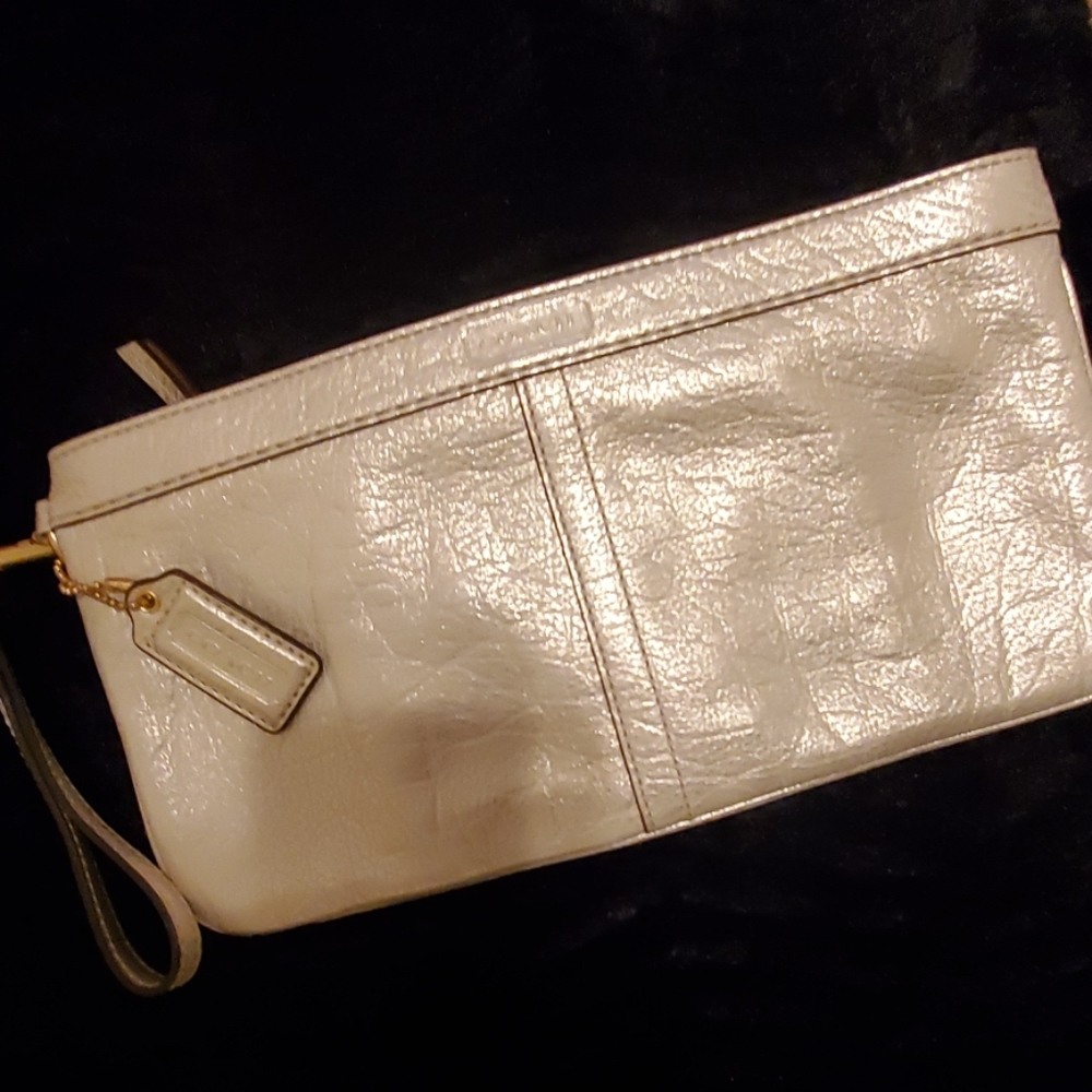 Coach gold wristlet